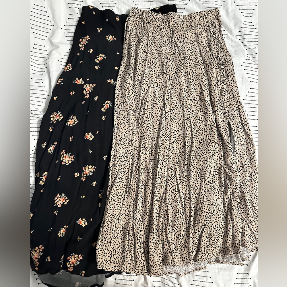 2 American Eagle midi skirts with side split.